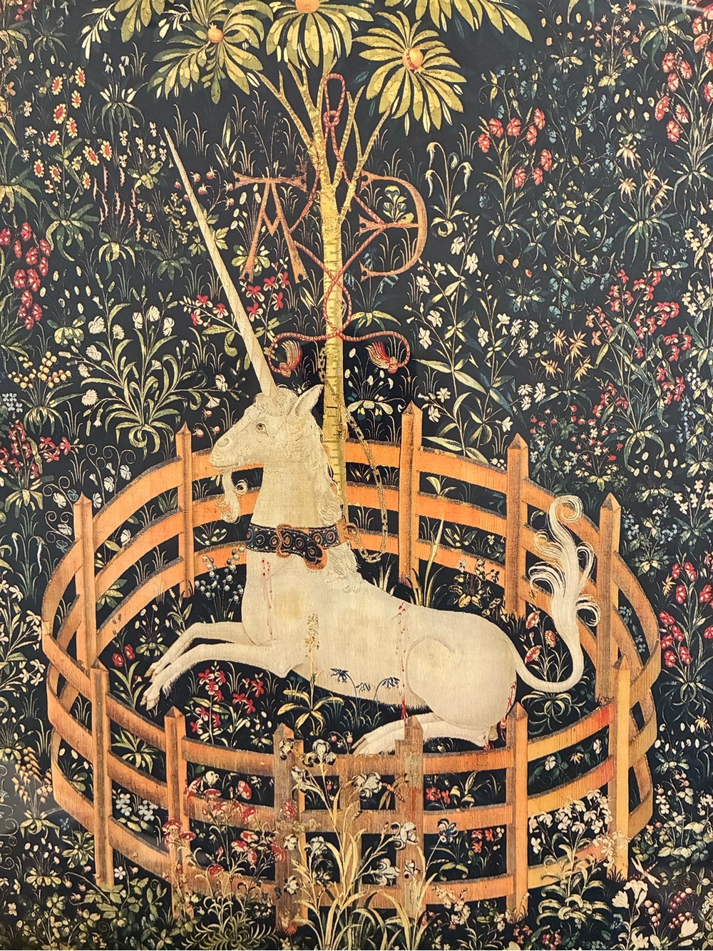 Unicorn Tapestry Large Ornate Gold Framed Print 19x23 Fantasy Renaissance Art - Picture 3 of 3